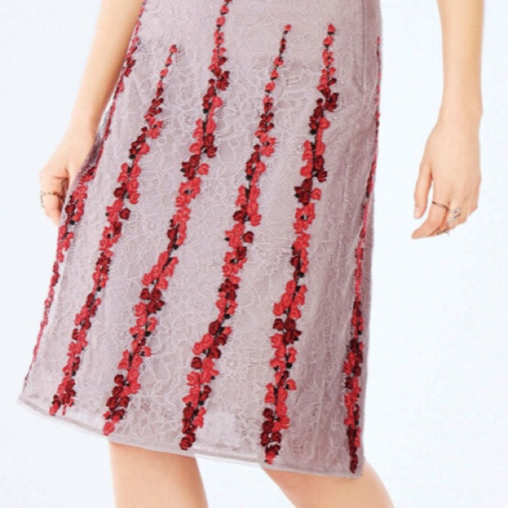 BCBG MaxAzria Floral Embroidered Midi Skirt - Picture 6 of 7